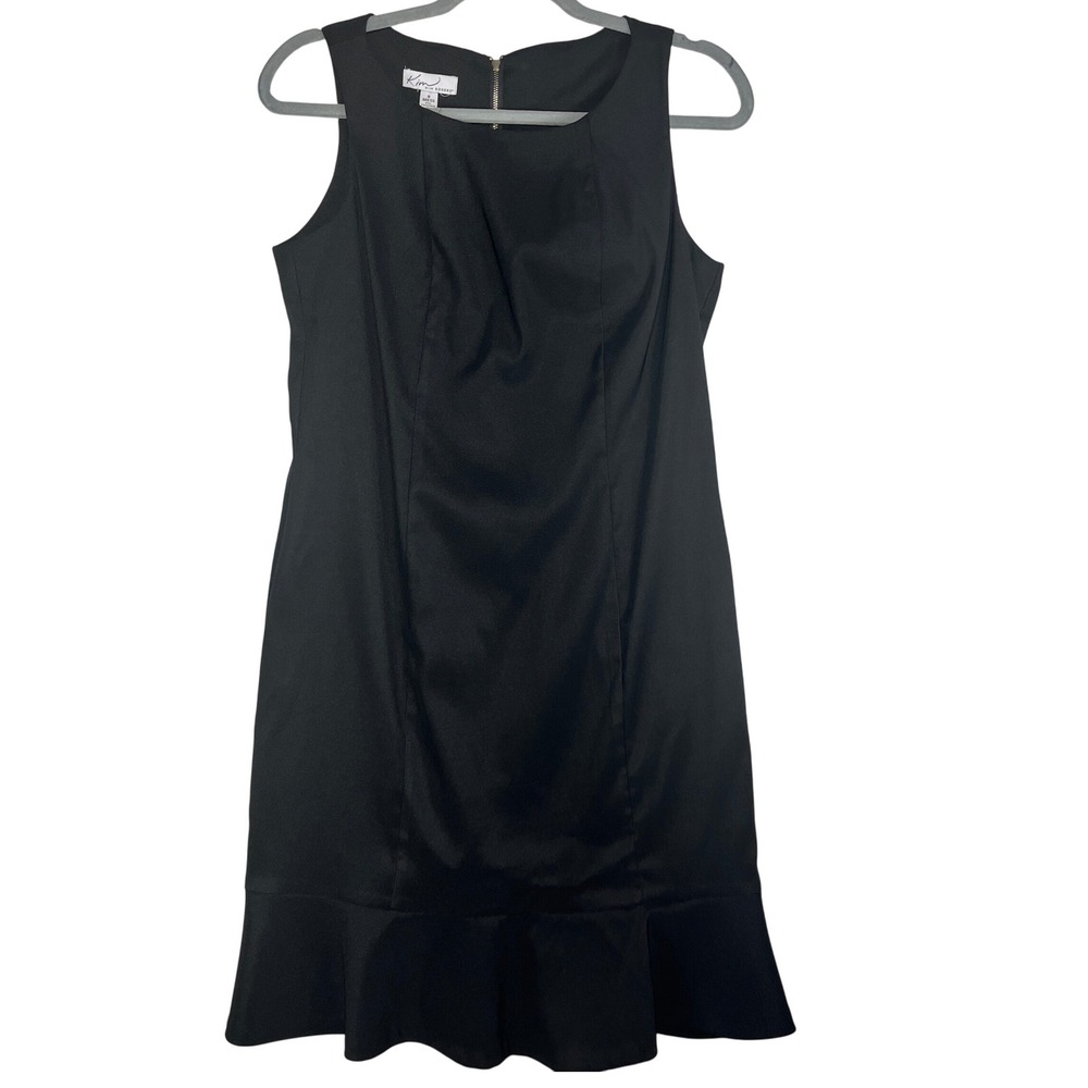 Kim Rogers Black Dress Sleeveless Career Work Flounce Hem Women's‎ Size 8